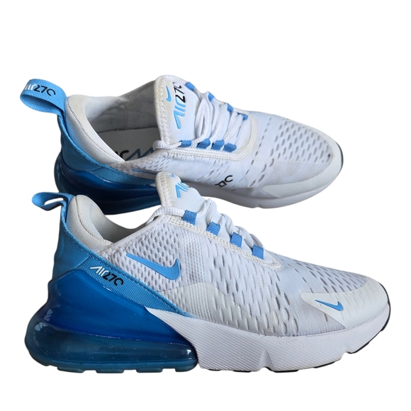 Nike Shoes - Nike Air Max 270  White University Blue Athletic Sneakers 7